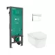 Hansgrohe EluPura S WC-szett matt fehér nyomólappal teljes nézet