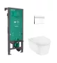 Hansgrohe EluPura S WC-szett matt fehér nyomólappal teljes nézet
