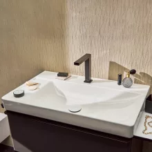  Hansgrohe Xelu Q kerámia mosdókagyló 800x480 mm 2 csapfurattal és túlfolyó nélkül, balos/fehér 60320450