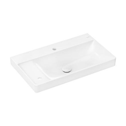Hansgrohe Xelu Q kerámia mosdó bal oldali szegéllyel 80x48 két csapfurattal és túlfolyó nélkül SmartClean, fehér 61031450
