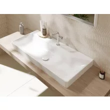  Hansgrohe Xelu Q Pultra ültetett kerámia mosdó 100x48 cm, csapfurattal és túlfolyó nélkül, SmartClean 61039450