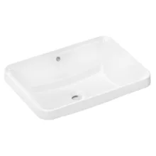   Hansgrohe Xuniva Q Pultba süllyesztett kerámia mosdó 55x40 cm csapfurat nélkül túlfolyóval SmartClean, fehér 61066450