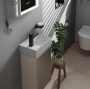 Hansgrohe Xevolos E kerámia mosdó 36x25 cm csaplyukkal és túlfolyó nélkül, SmartClean, balos/fehér 61087450