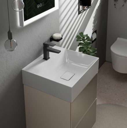 Hansgrohe Xevolos E kerámia kézmosó 50x48 cm csaplyukkal és túlfolyó nélkül, SmartClean, fehér 61088450