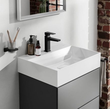 Hansgrohe Xevolos E kerámia mosdó 60x48 cm csaplyukkal és túlfolyó nélkül, SmartClean, fehér 61092450