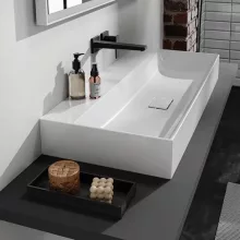  Hansgrohe Xevolos E Pultra ültetett mosdótál 100x48 csapfurat és túlfolyó nélkül SmartClean, fehér 61103450