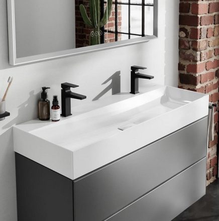 Hansgrohe Xevolos E kerámia mosdó 120x48 cm 2 csapfurattal és túlfolyó nélkül, SmartClean, fehér 61104450