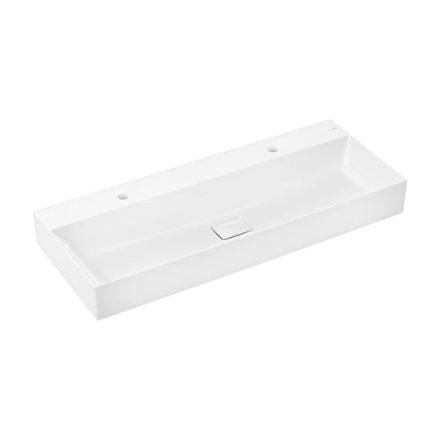 Hansgrohe Xevolos E Pultra ültetett mosdótál 120x48 két csapfurattal túlfolyó nélkül, SmartClean, fehér 61106450