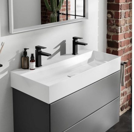 Hansgrohe Xevolos E kerámia mosdó 100x48 cm 2 csapfurattal és túlfolyó nélkül, SmartClean, fehér  61110450