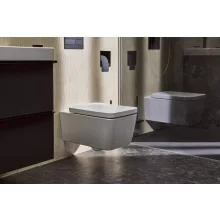   Hansgrohe EluPura Q perem nélküli fali WC szett SoftClose ülőkével SmartClean, fehér 61117450