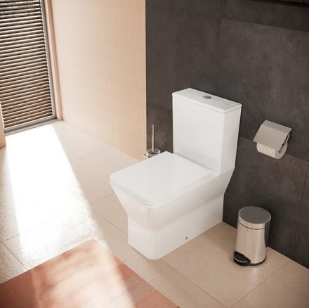 Hansgrohe EluPura Original Q padlón álló szögletes kerámia WC csésze vario kifolyással, HygieneEffect, fehér  62014450
