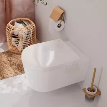   Hansgrohe EluPura S fali kerámia WC szett AquaFall Flush, SoftClose ülőkével gyorskioldó funkcióval HygieneEffect 62021450