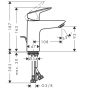 Hansgrohe Logis álló mosdó csaptelep automata lefolyógarnitúrával, EcoSmart, matt fekete 71100670