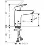 Hansgrohe Logis 100 mosdó csaptelep, Push-Open lefolyógarnitúrával, króm 71107000