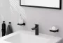 Hansgrohe Logis 100 mosdó csaptelep, Push-Open lefolyógarnitúrával, matt fekete 71107670