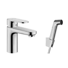   Hansgrohe Vernis Blend egykaros mosdócsaptelep 100, bidé kézizuhannyal és 160 cm-es zuhanytömlővel króm 71215000
