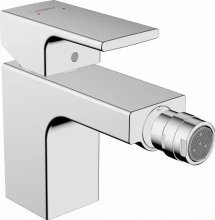 Hansgrohe Vernis Shape Egykaros szögletes bidé csaptelep fém automata lefolyógarnitúrával 71219000