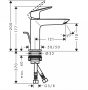 Hansgrohe Logis Fine 110 mosdó csaptelep lefolyógarnitúrával, króm 71251000