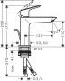Hansgrohe Logis Fine 110 mosdó csaptelep Push-Open lefolyógarnitúrával, króm 71252000