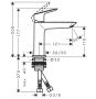 Hansgrohe Logis Fine 110 mosdó csaptelep Push-Open lefolyógarnitúrával, matt fekete 71252670
