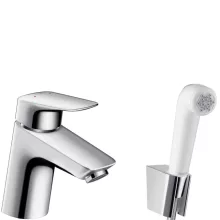   Hansgrohe Logis egykaros mosdócsaptelep bidette kézizuhannyal és zuhanytömlővel, króm 71290000