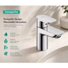 Hansgrohe Neovis Q egykaros mosdócsaptelep 70 push-open lefolyógarnitúrával, króm kivitelben.