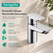 Hansgrohe Neovis Q 70 egykaros mosdócsaptelep push-open lefolyógarnitúrával, króm 71346000
