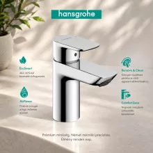 Hansgrohe Neovis Q 100 egykaros mosdócsaptelep push-open lefolyógarnitúrával, króm 71348000