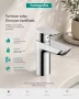 Hansgrohe Neovis Q mosdócsaptelep modern króm kialakítással és fém lefolyógarnitúrával.