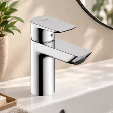 Hansgrohe Neovis Q 100 CoolStart egykaros mosdócsaptelep fém push-open lefolyógarnitúrával, króm, 71357000