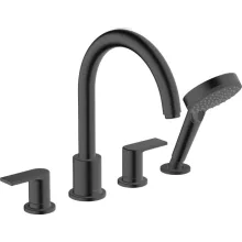   Hansgrohe Vernis Blend 4 lyukú peremre szerelhető kádcsaptelep matt fekete 71456670