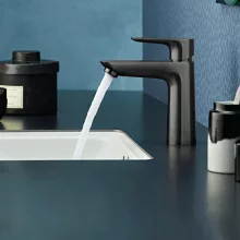   Hansgrohe Talis E 110 mosdócsaptelep lefolyógarnitúra nélkül, szálcsiszolt fekete/króm 71712340