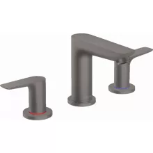   Hansgrohe Talis E szálcsiszolt fekete/króm 3-lyukú mosdócsaptelep automata lefolyógarnitúrával 71733340