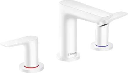 Hansgrohe Talis E matt fehér 3-lyukú mosdócsaptelep automata lefolyógarnitúrával 71733700