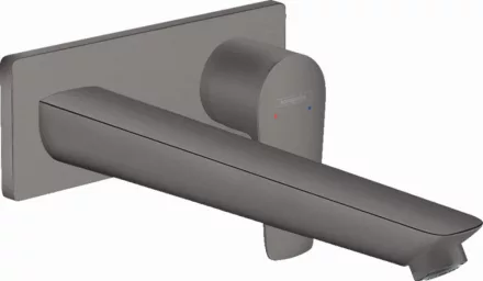 Hansgrohe Talis E szálcsiszolt fekete/króm egykaros mosdócsaptelep falsík alatti szereléshez, 22,5 cm-es kifolyóval 71734340