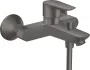 Hansgrohe Talis E szálcsiszolt fekete/króm falsíkon kívüli kádcsaptelep 71740340
