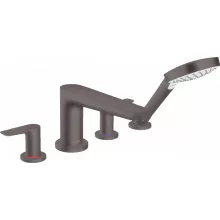   Hansgrohe Talis E 4-lyukú szálcsiszolt fekete/króm kádcsaptelep 71748340