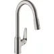 Hansgrohe Focus M42 rozsdamentes acél hatású konyhai csaptelep, kihúzható zuhanyfejjel 71800800