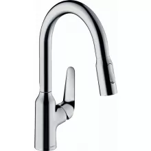   Hansgrohe Focus M42 konyhai csaptelep, kihúzható zuhanyfejjel, króm 71801000