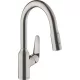 Hansgrohe Focus M42 konyhai csaptelep, kihúzható zuhanyfejjel, rozsdamentes acél hatású 71801800