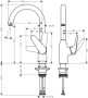 Hansgrohe Focus M42 konyhai csaptelep, króm 71802000