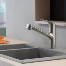   Hansgrohe Focus M42 konyhai csaptelep, kihúzható kifolyóval, rozsdamentes acél hatású 71814800