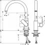 Hansgrohe Vernis Shape M35 Egykaros konyhai csaptelep 260, elforgatható kifolyóval króm 71871000