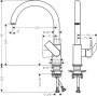 Hansgrohe Vernis Shape M35 Egykaros konyhai csaptelep 260, elforgatható kifolyóval matt fekete 71871670