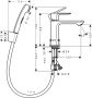 Hansgrohe Rebris S mosdócsaptelep bidé kézizuhannyal és 160 cm-es zuhanytömlővel 72215000