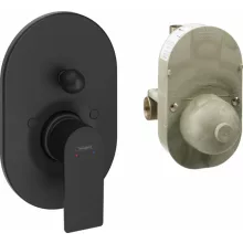  Hansgrohe Rebris E Egykaros kádcsaptelep szett, falsík alatti telepítéshez, matt fekete 72458670