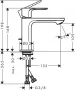 Hansgrohe Rebris Hidegindítású mosdócsaptelep 110, fém automata lefolyógarnitúrával 72551000