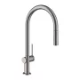 Hansgrohe Talis M54 konyhai csaptelep 210 kihúzható zuhanyfejjel, szálcsiszolt fekete/króm 72800340