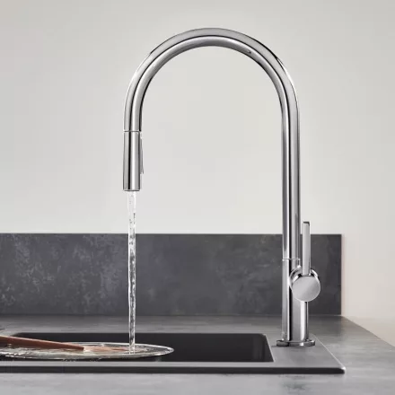 Hansgrohe Talis M54 króm konyhai csaptelep 210, kihúzható zuhanyfejjel 72801000