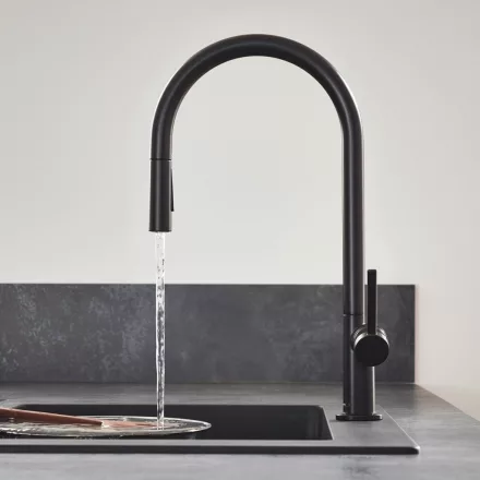 Hansgrohe Talis M54 matt fekete konyhai csaptelep 210, kihúzható zuhanyfejjel 72801670